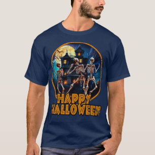 HAPPY HALLOWEEN WITH HAUNTED HOUSE DISTRESSED T-Shirt