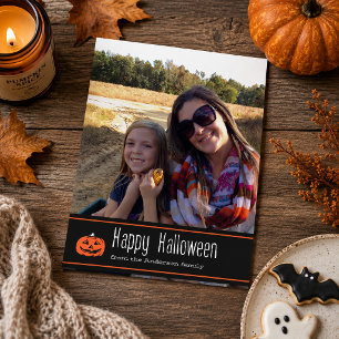 Happy Halloween with Pumpkin   Photo Card