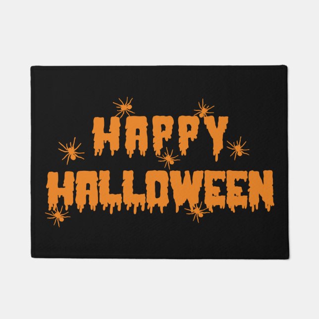 Happy Halloween with Spiders Doormat (Front)