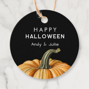 Happy Halloween with vintage pumpkin Favour Tags
