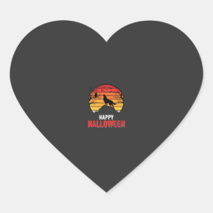 Happy Halloween Wolf Sunset Vector Heart Sticker