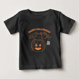 Happy Halloween Women's  Costume  Clothing Black Baby T-Shirt