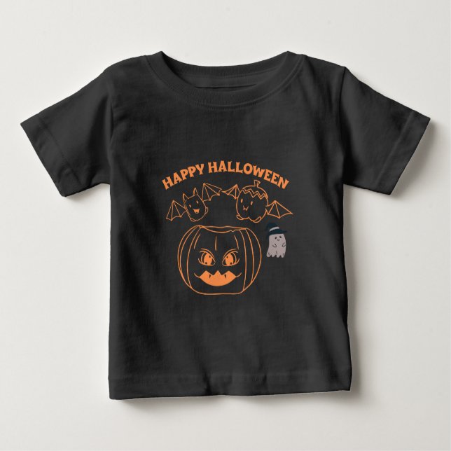 Happy Halloween Women's  Costume  Clothing Black Baby T-Shirt (Front)