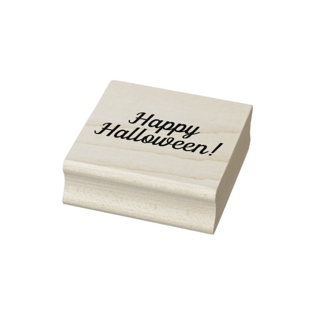Happy Halloween Wooden Block Mounted Rubber Stamp (Stamp)