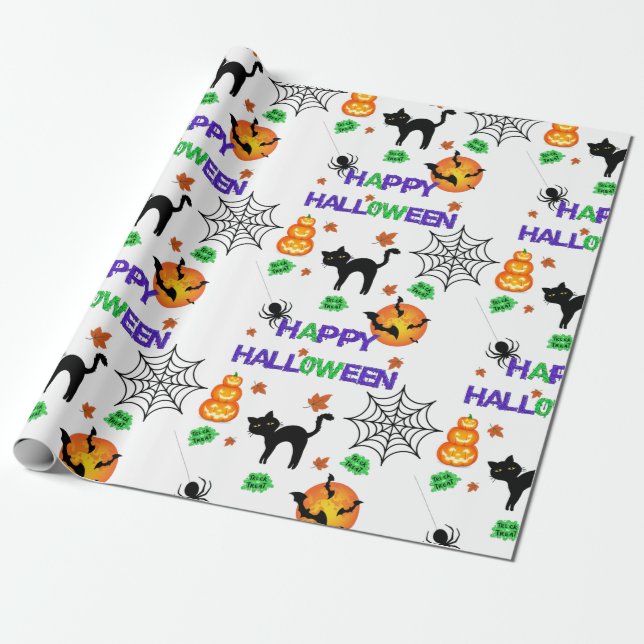 Happy Halloween Wrapping Paper (Unrolled)