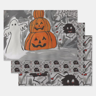 Happy Halloween Wrapping Paper Sheet