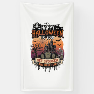 Happy Halloween You Haunted House Skeleton Bats_1 Banner