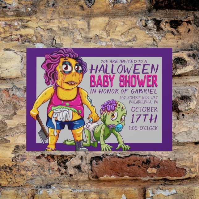 Happy Halloween | Zombie Baby Shower Postcard (Creator Uploaded)
