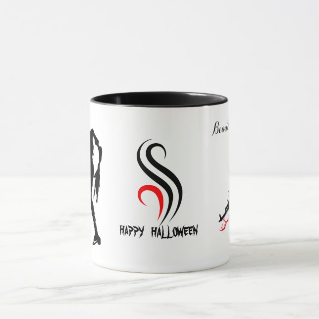 Happy Halloween Zombie Fighting Funny customisable Mug (Center)