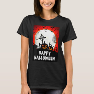 Happy Halloween Zombie Graveyard With Scary Pumpki T-Shirt