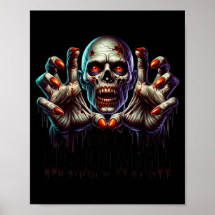 Happy Halloween Zombie Hands Funny Halloween Costu Poster