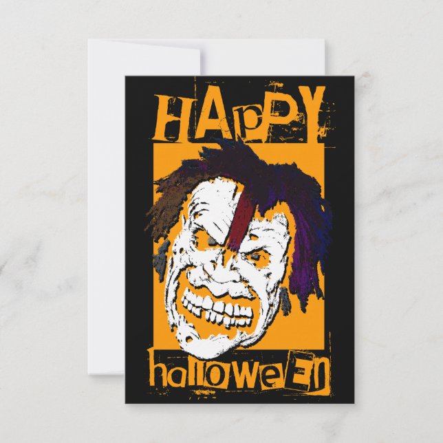 happy halloween zombie invitation (Front)
