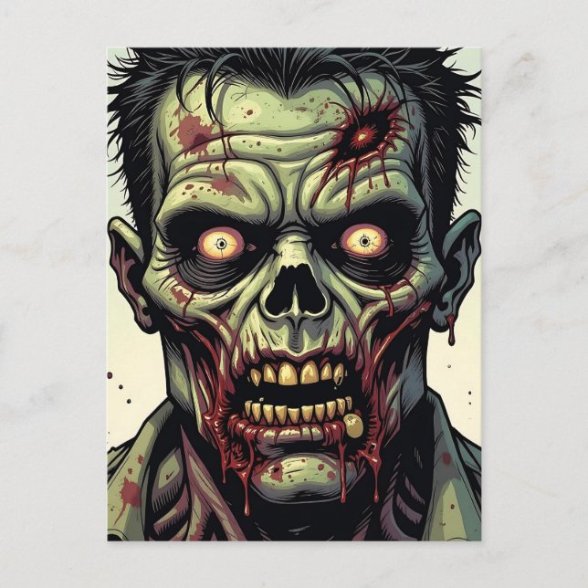 Happy Halloween | Zombie Themed Postcard (Front)