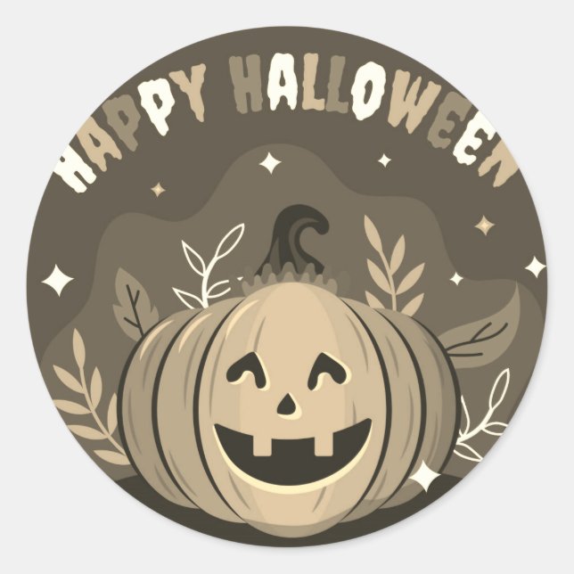 Happy HalloweenCelebration Classic Round Sticker (Front)