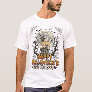 Happy Halloweener Trick Or Treat Halloween Pug Wit T-Shirt