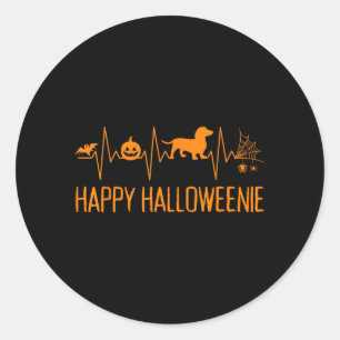 Happy Halloweenie Dachshund Cute Wiener Dog Classic Round Sticker