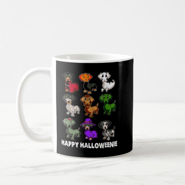 Happy Halloweenie Dachshund  Dachshund Halloween G Coffee Mug (Left)
