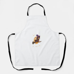 Happy Halloweenie Dachshund Dog Halloween Witch Wi Apron