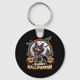 Happy Halloweenie Dachshund Dog Owner Funny Key Ring
