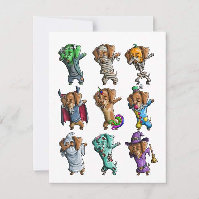 Happy Halloweenie Dachshund Mummy Doxie Dog Hallow Invitation (Front)