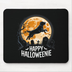 Happy Halloweenie Dog Lovers Spooky Fun Halloween Mouse Pad