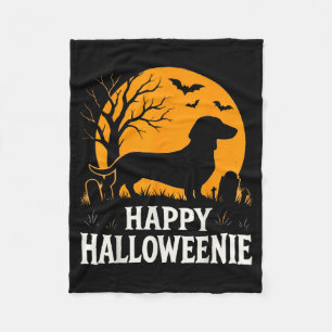 Happy Halloweenie Funny Dachshund Dog Halloween Fleece Blanket