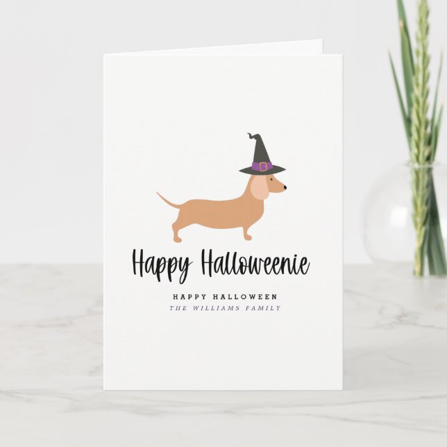 Happy Halloweenie Halloween Card (Front)