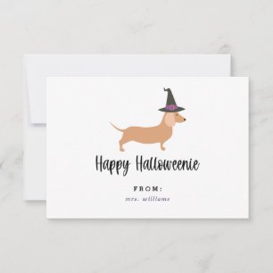 Happy Halloweenie Halloween Classroom Cards