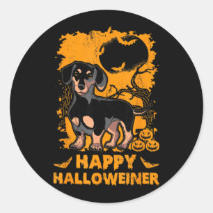 Happy Halloweiner Dachshund Halloween Wiener Dog Classic Round Sticker