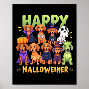 Happy Halloweiner Dog Owners Funny Halloween Dog L Poster