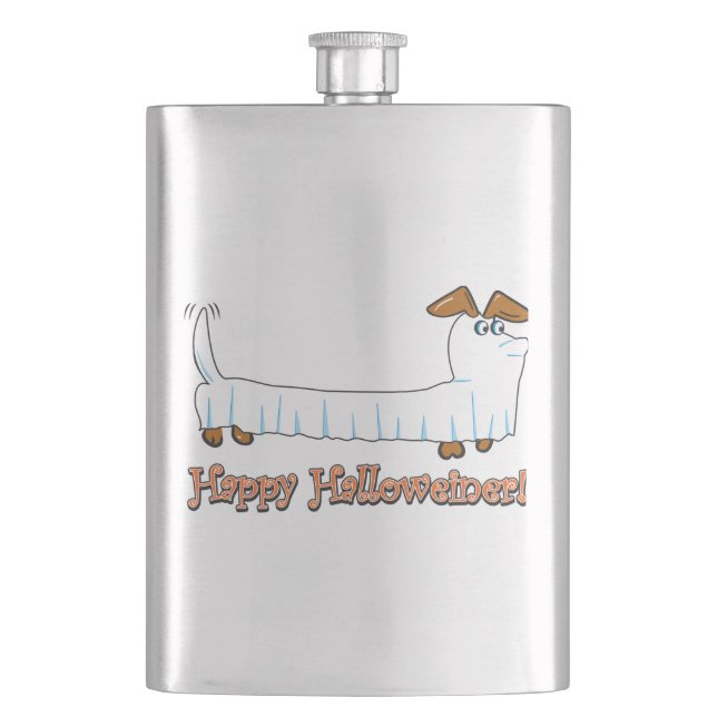 Happy-Halloweiner Hip Flask (Front)