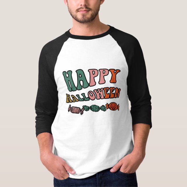 Happy Hallowen boo Basic Sleeve Raglan T-Shirt (Front)