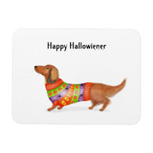 Happy Hallowiener dachshund Halloween magnet
