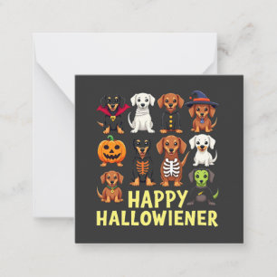 Happy Hallowiener Spooky Halloween Dog Weiner Card