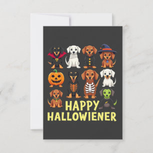 Happy Hallowiener Spooky Halloween Dog Weiner  RSVP Card