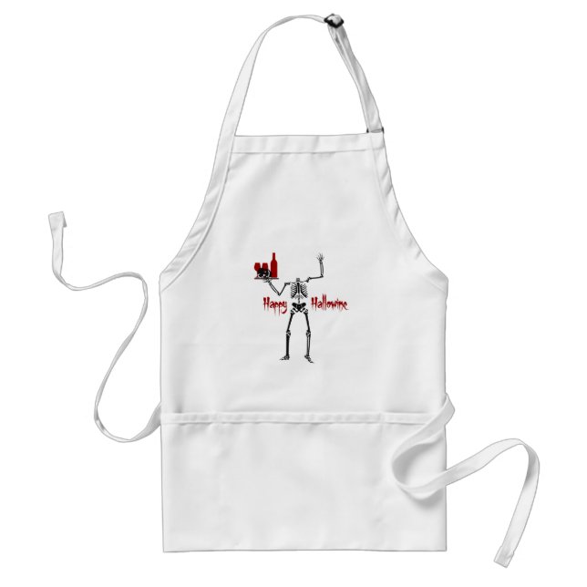 Happy Hallowine Headless Skeleton Standard Apron (Front)