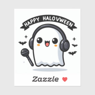 Happy Halovween Ghost Singer Halloween Music Fan
