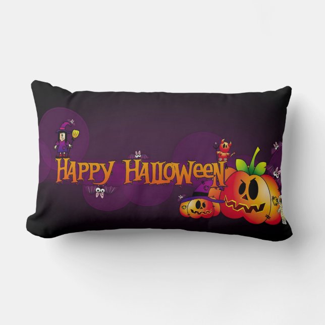 Happy Haloween Spooky Friends Lumbar Cushion (Front)