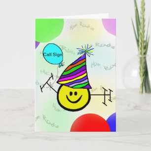 Happy Ham Ham Radio Birthday Card - Customise It!