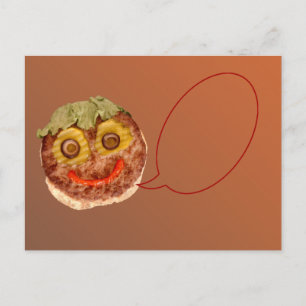 Happy Hamburger Postcard