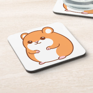 Happy Hamster Cork-Backed Coasters