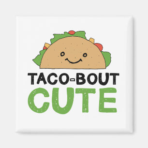 Happy Hand Drawn Taco-bout Cute Design Magnet