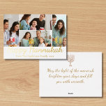 happy hannukah , 4 photos collage stylish gold foil holiday card<br><div class="desc">happy hannukah ,  4 photos collage stylish gold foil script Holiday Card</div>