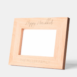 Happy Hannukah Etched Wood FAMILY NAME Timeless Frames