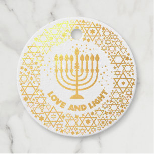 Happy Hannukah menorah stars Favour Tags