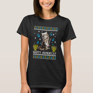 Happy Hanukcat Ugly Hanukkah Sweater Maine Coon Ca