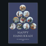 Happy Hanukkah 10 Photo Magnet Blue<br><div class="desc">The greeting cards that your friends and family will keep and enjoy for years to come! Can't pick just one or two of your favourite family photos? These 5" x 7" refrigerator magnets feature placeholders for 10 of your favourite photos, family name and year. The photos are all round in...</div>