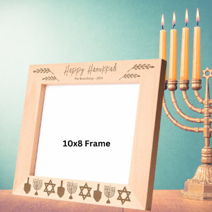 Happy Hanukkah 10x8 Personalised Etched Frames
