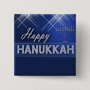 Happy Hanukkah 15 Cm Square Badge
