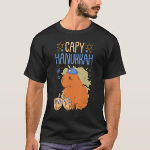 Happy Hanukkah 2022 Dreidel Menorah Capybara Capy  T-Shirt